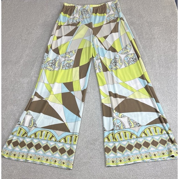 Chicos 1 Cyclone Print Palazzo Pant Multicolor Size 8 Or Medium Wide Leg Pull On - Picture 2 of 10